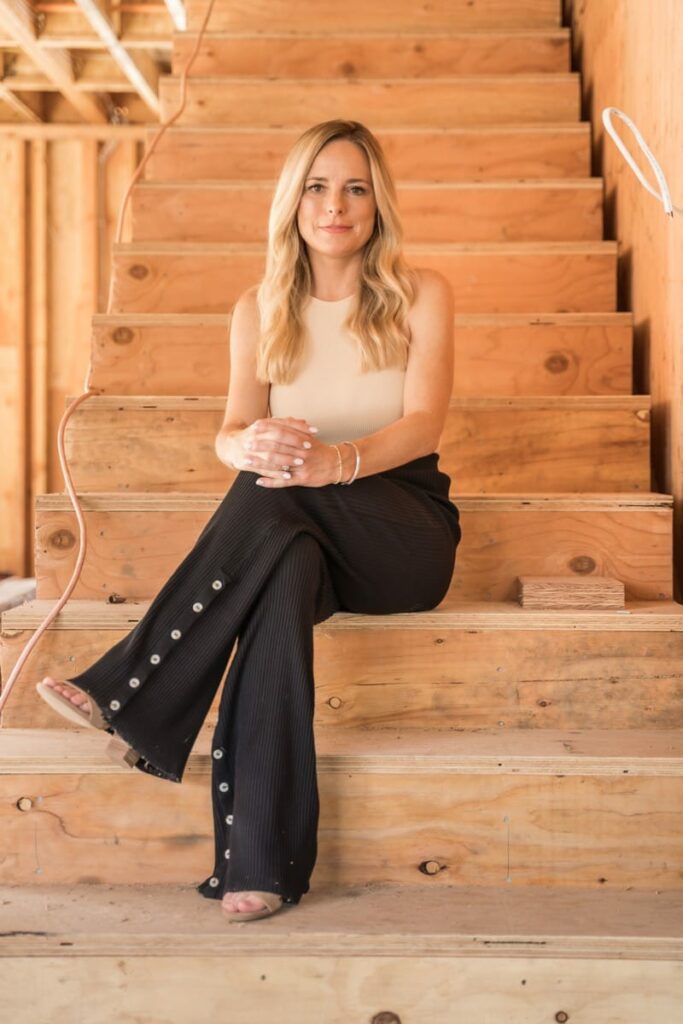 Jennifer on the stairs